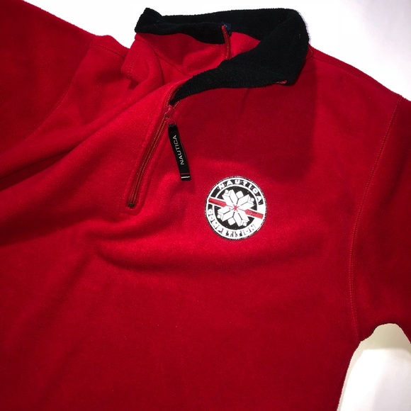 Vtg Nautica Competition Fleece Red Sz XL - Picture 3 of 4